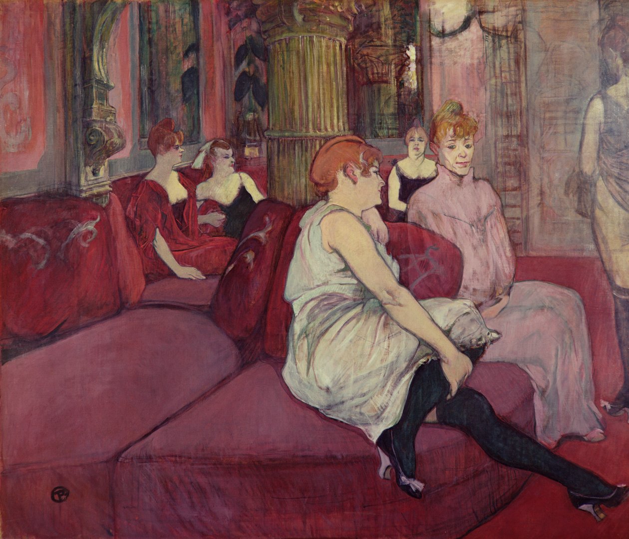 In de salon aan de Rue des Moulins, 1894 door Henri de Toulouse Lautrec