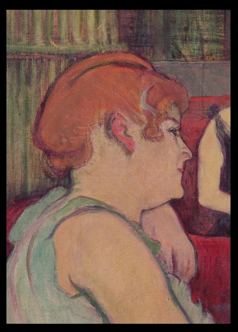 In de Salon aan de Rue des Moulins, detail van een van de vrouwen, 1894 door Henri de Toulouse Lautrec
