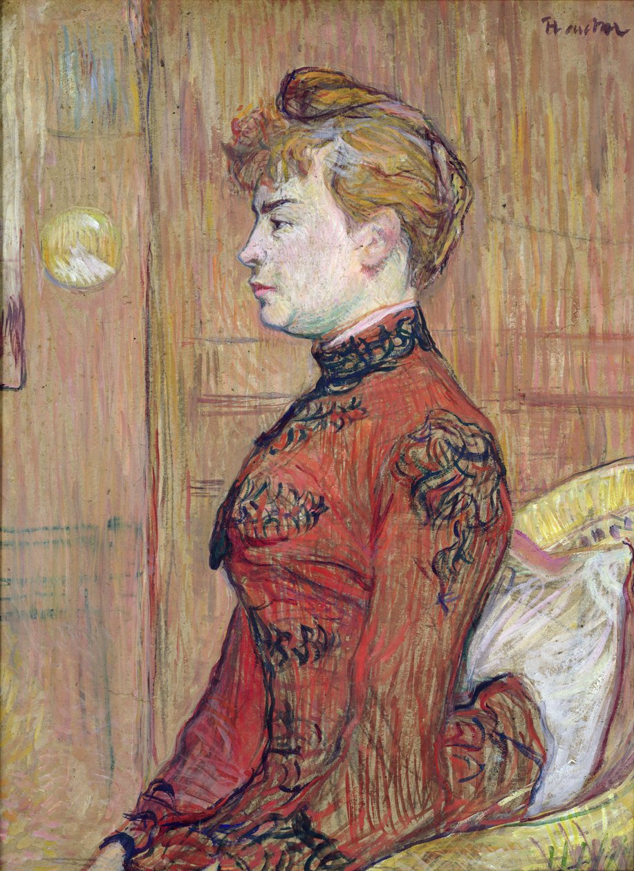 Portretstudie van een vrouw in profiel, 1890 door Henri de Toulouse Lautrec