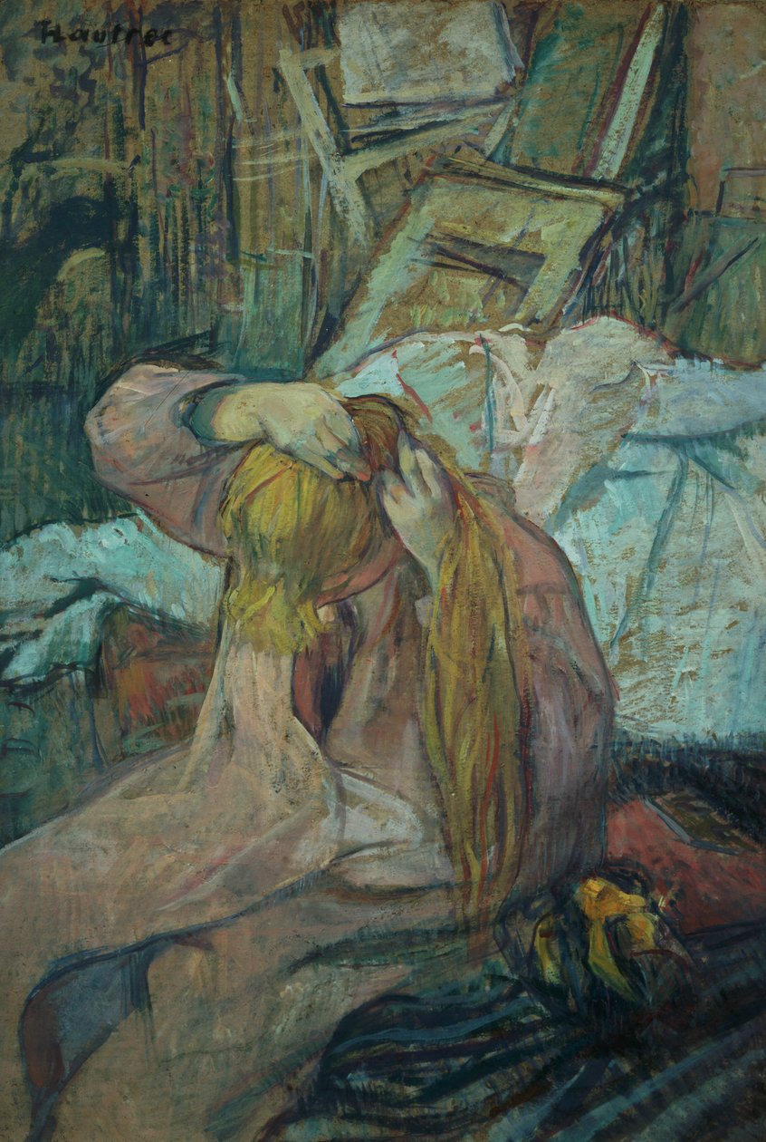 Vrouw die haar haar doet, 1891 door Henri de Toulouse Lautrec