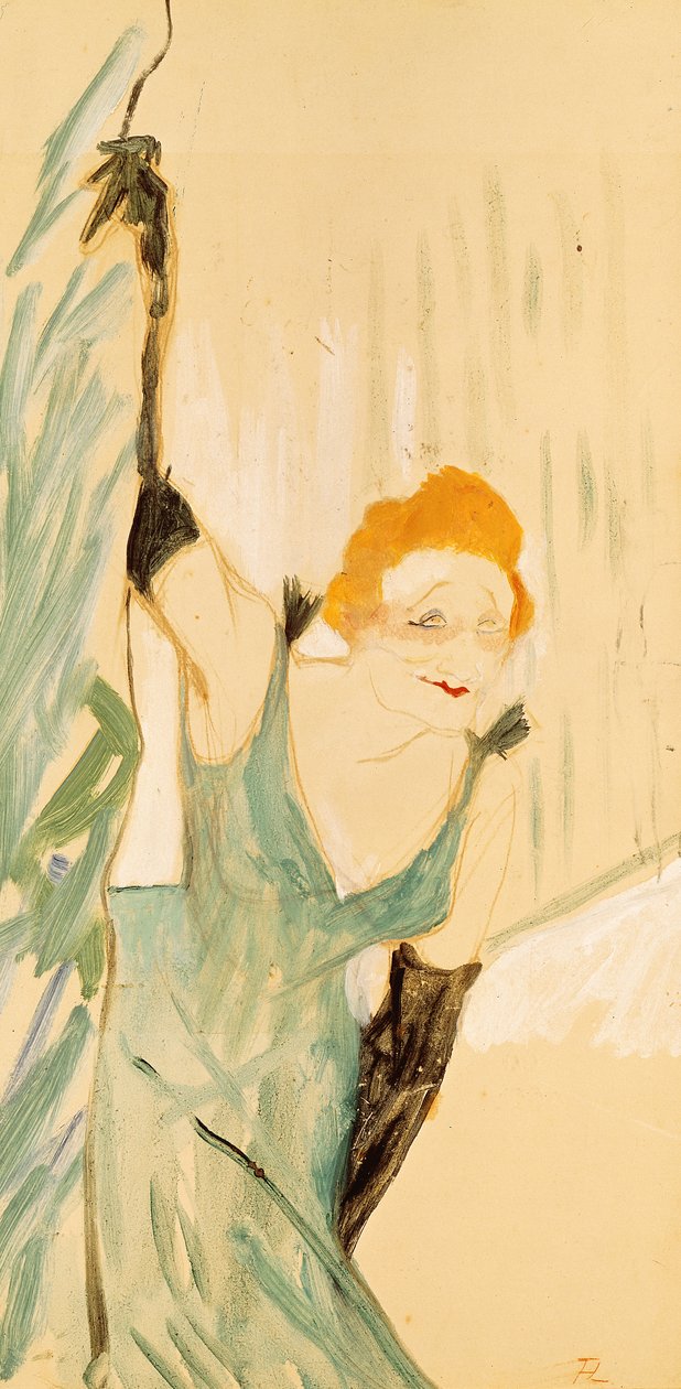 Yvette Guilbert (1867-1944) neemt een buiging, 1894 door Henri de Toulouse Lautrec