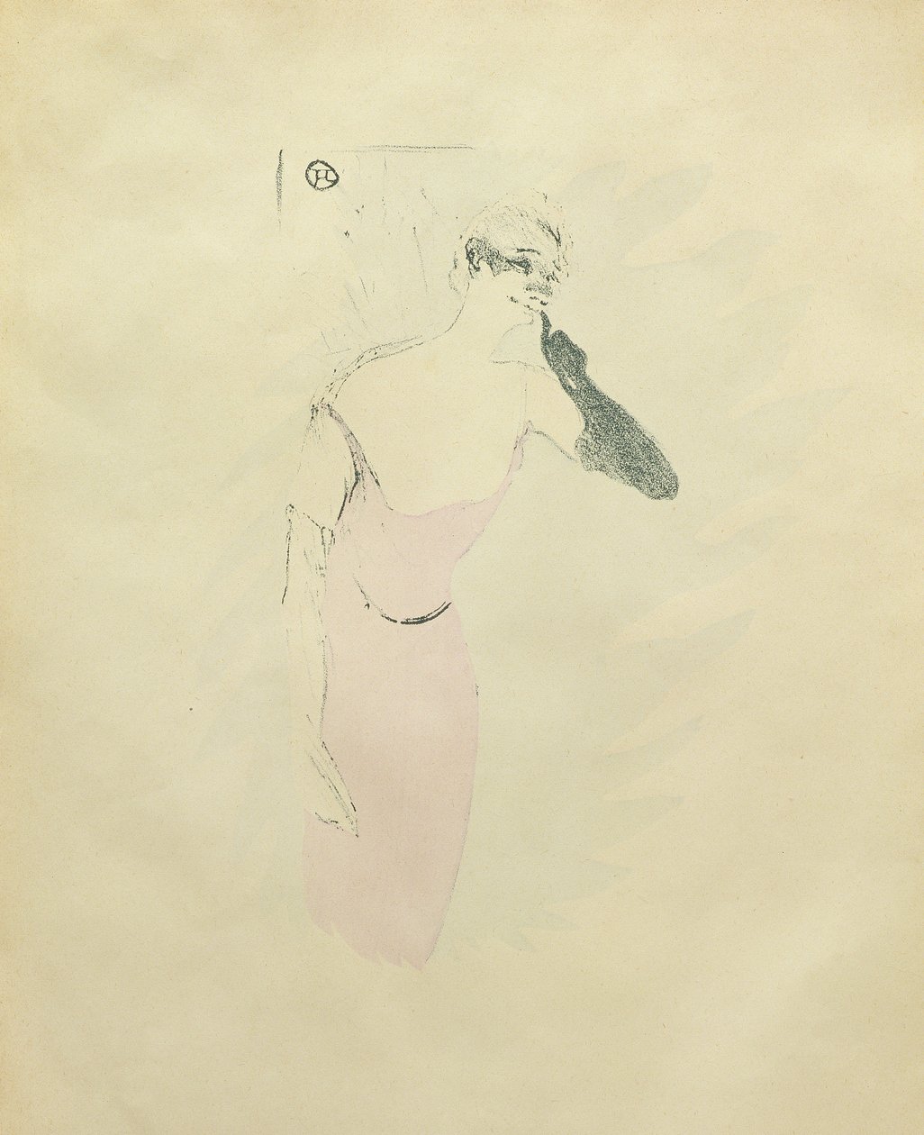Yvette Guilbert, ca. 1894 door Henri de Toulouse Lautrec
