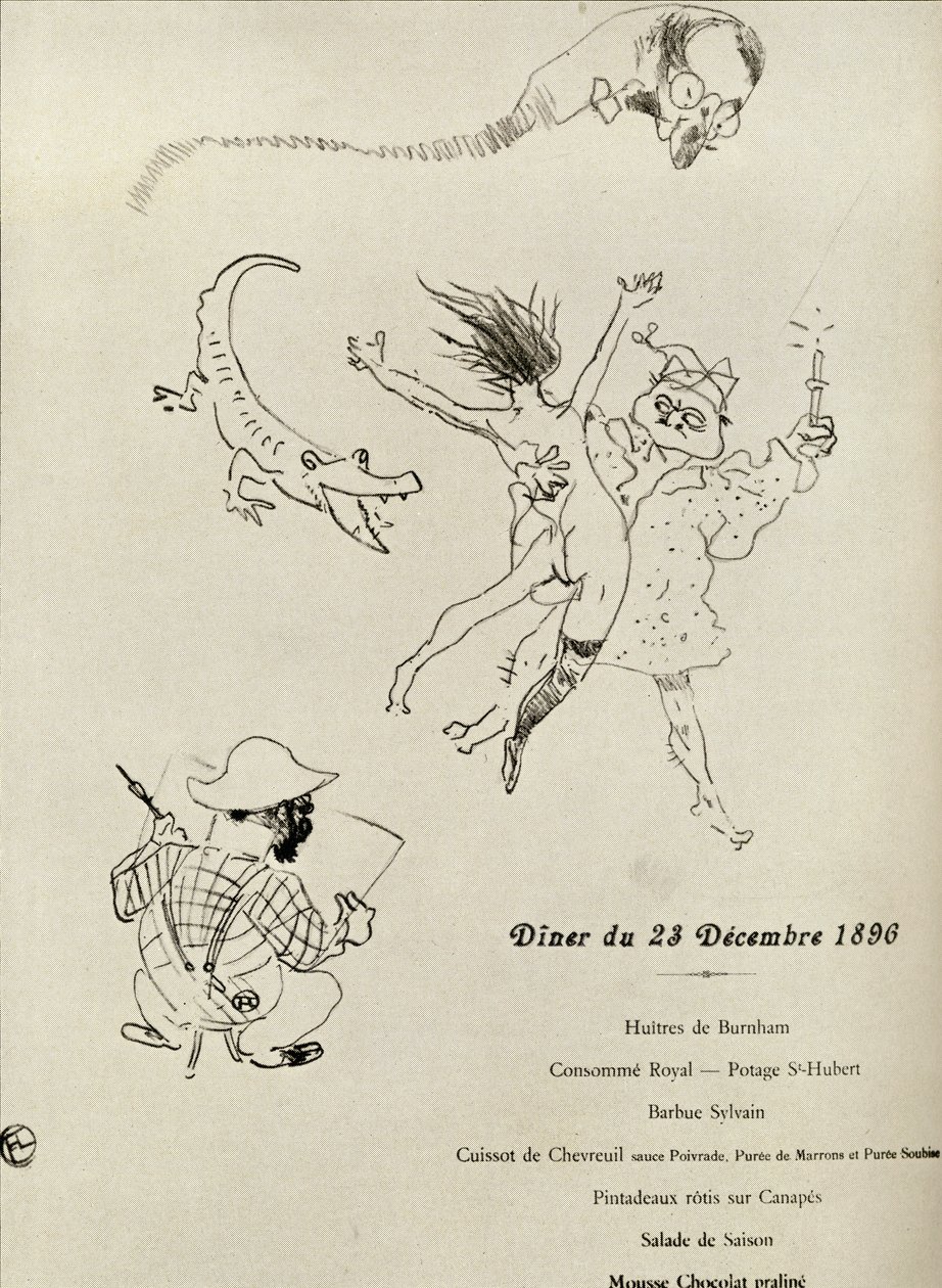 Menu van Le Crocodile, 1896, uit 