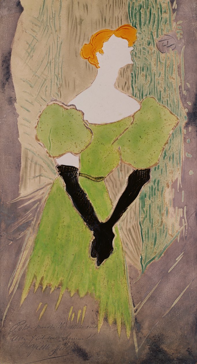 Portret van Yvette Guilbert door Henri de Toulouse-Lautrec