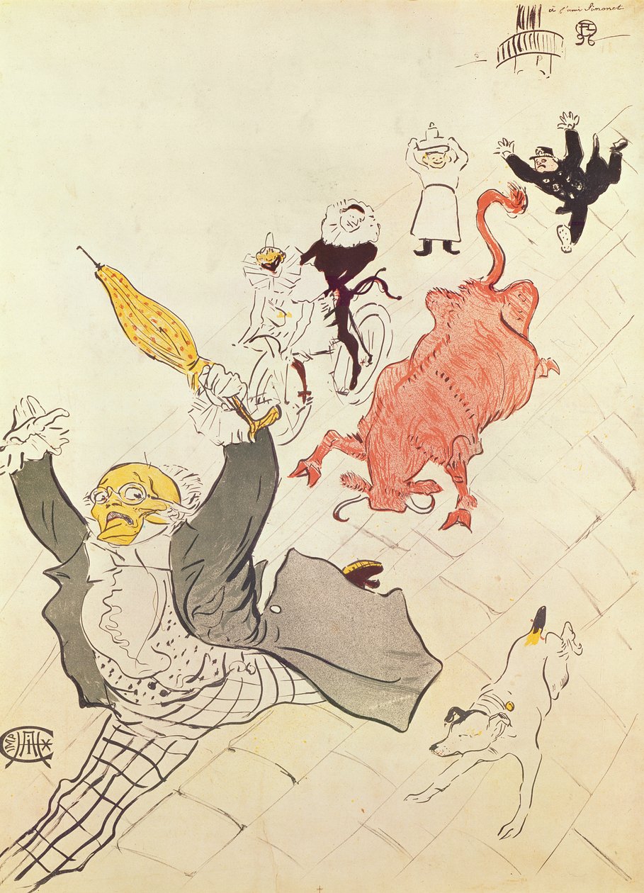 De Woedende Koe (poster opgedragen aan de vriend van de kunstenaar Simonet), 1896 door Henri de Toulouse-Lautrec