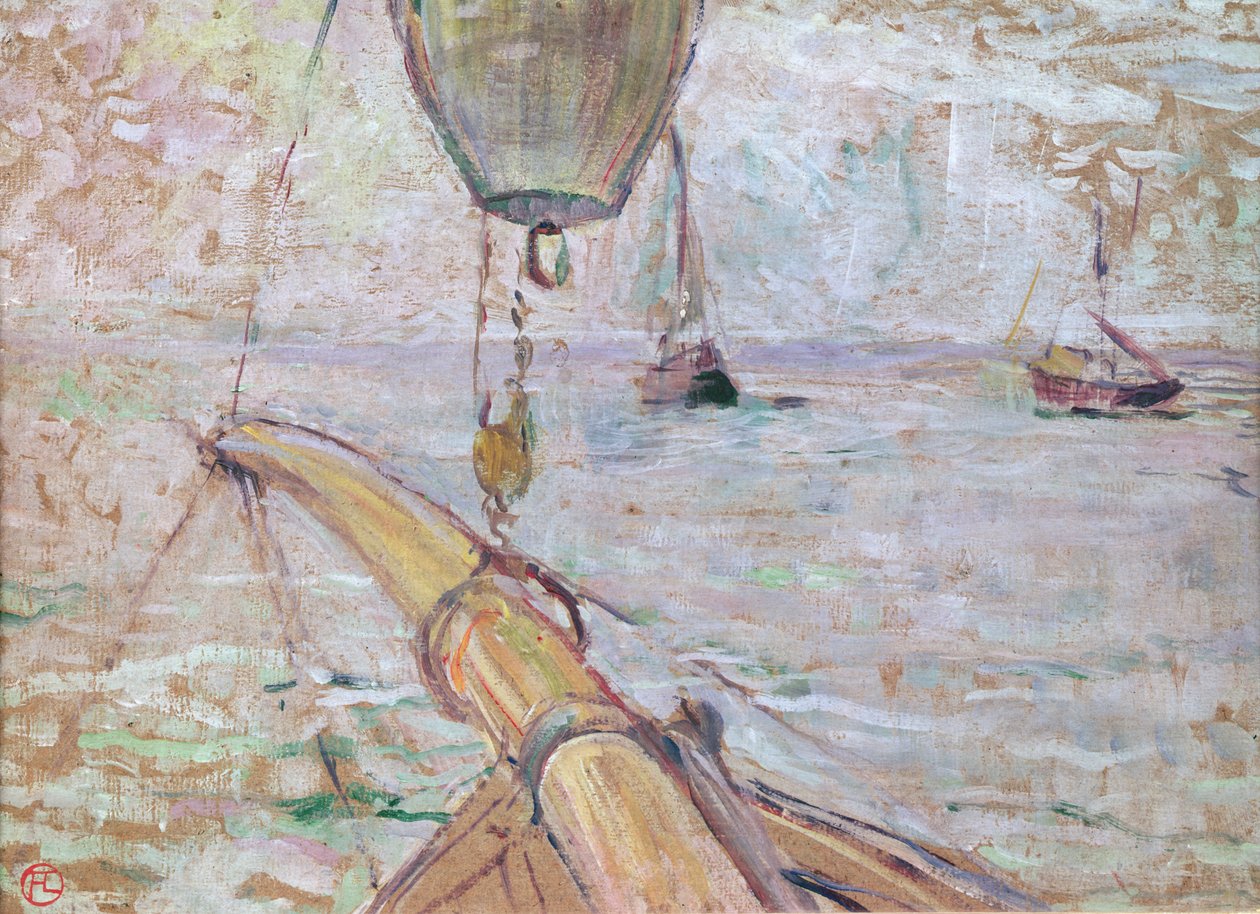 Uitzicht op Arcachon vanaf de voorkant van het jacht Cocorico, 1889 door Henri de Toulouse Lautrec