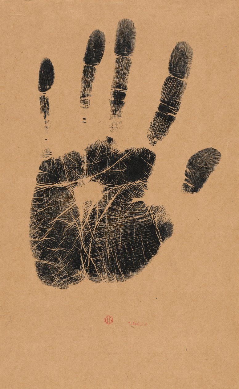Die linke Hand des Künstlers door Henri-Charles Guérard