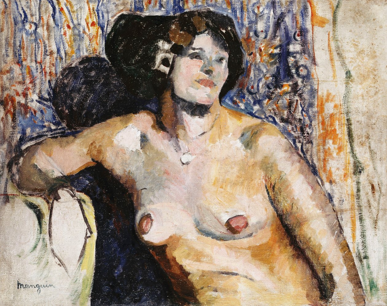 Zittende naakt door Henri Charles Manguin