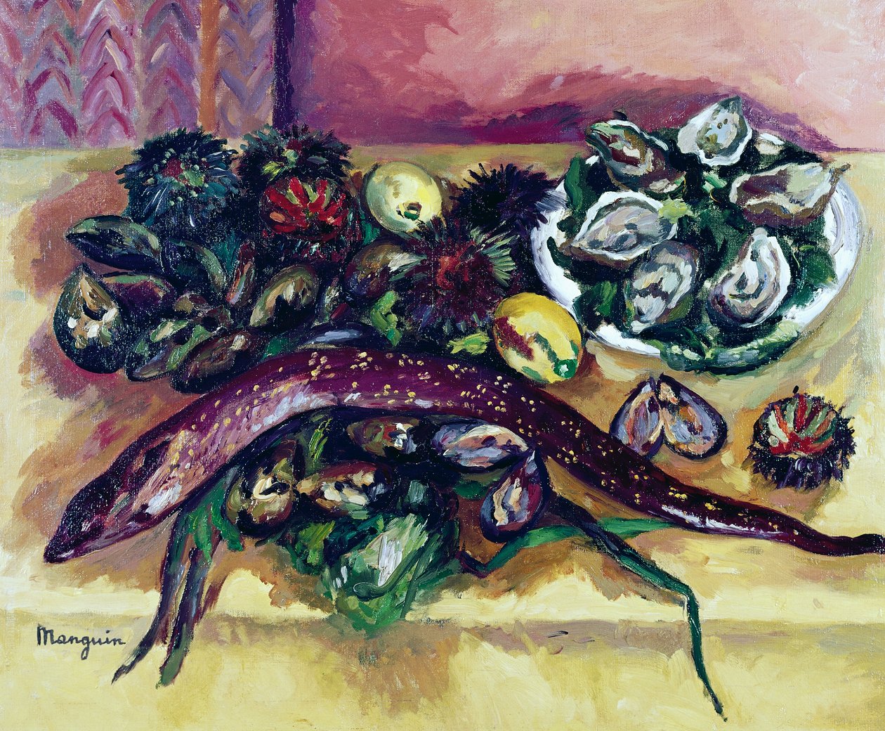 Stilleven met paling door Henri Charles Manguin