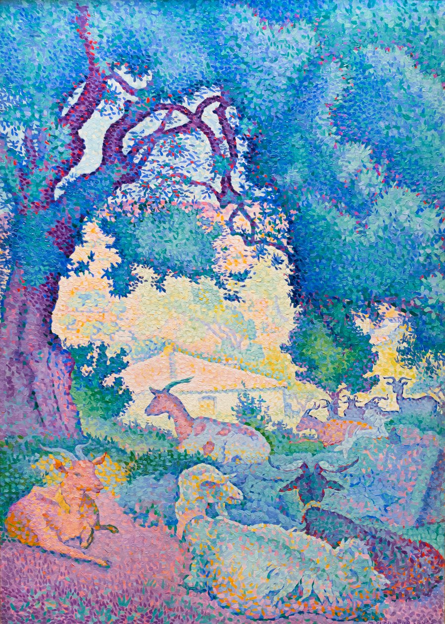 Landschap met geiten door Henri-Edmond Cross