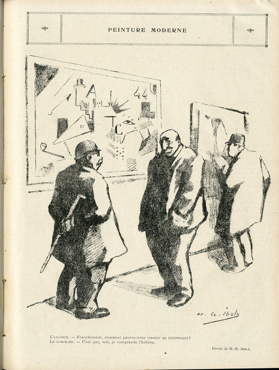 Illustratie van H. G. Ibels in Le Rire, 04/02/22 - Moderne schilderkunst - Kunst, Antisemitisme, Avant-garde - Joods door Henri-Gabriel Ibels