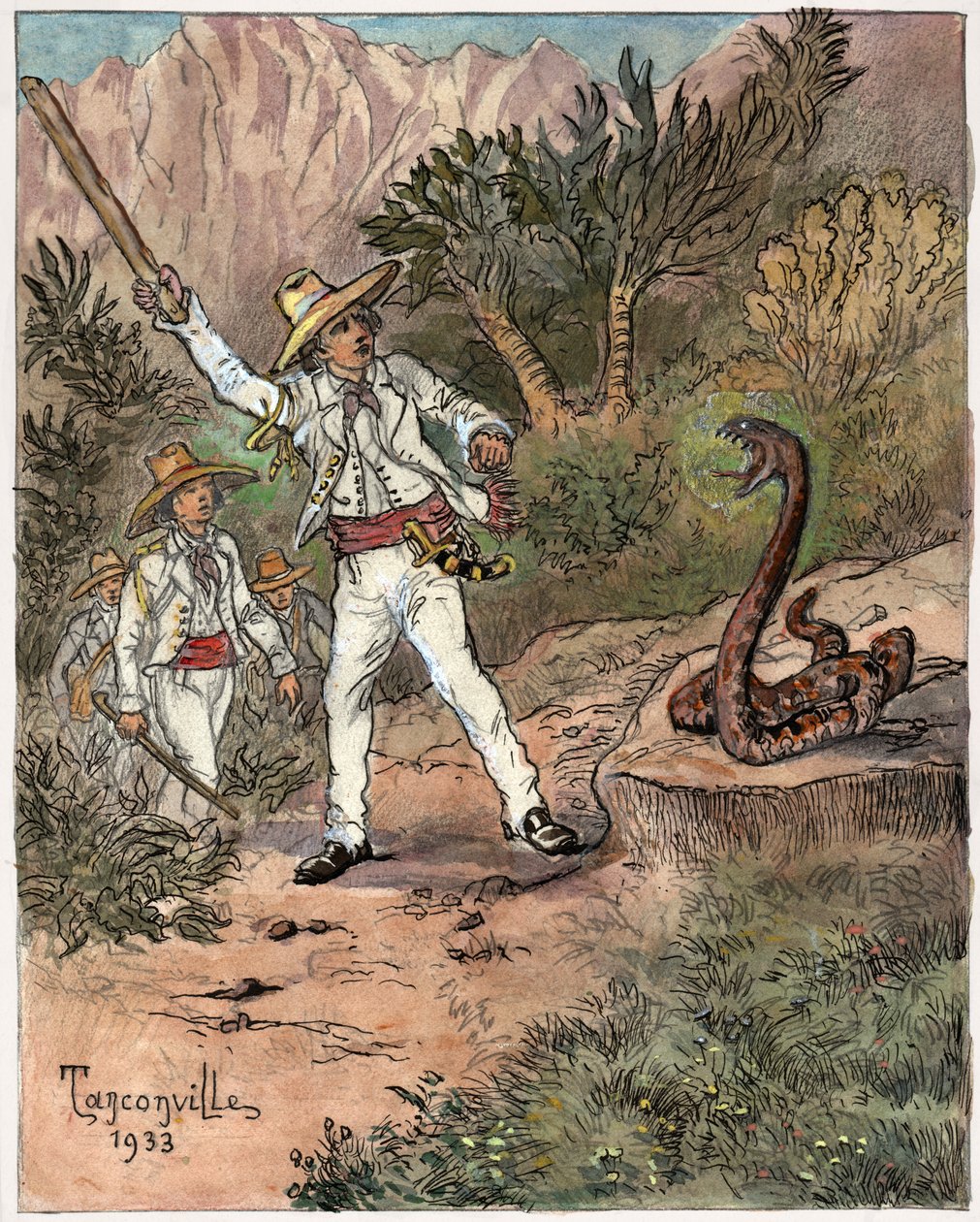 Slangenaanval door Henri Garnier Tanconville