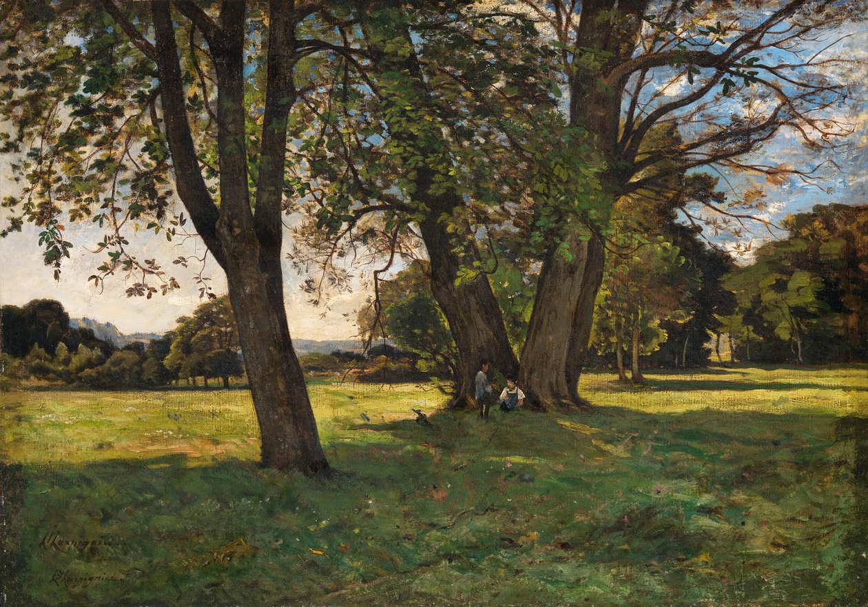 Een plattelandstaferel door Henri-Joseph Harpignies