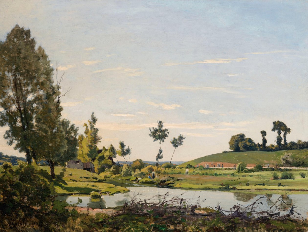 Een riviertafereel door Henri-Joseph Harpignies