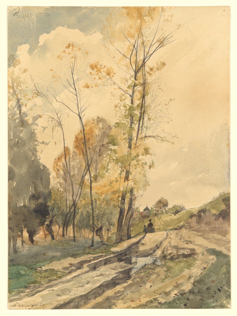 Landschap bij Famars door Henri-Joseph Harpignies