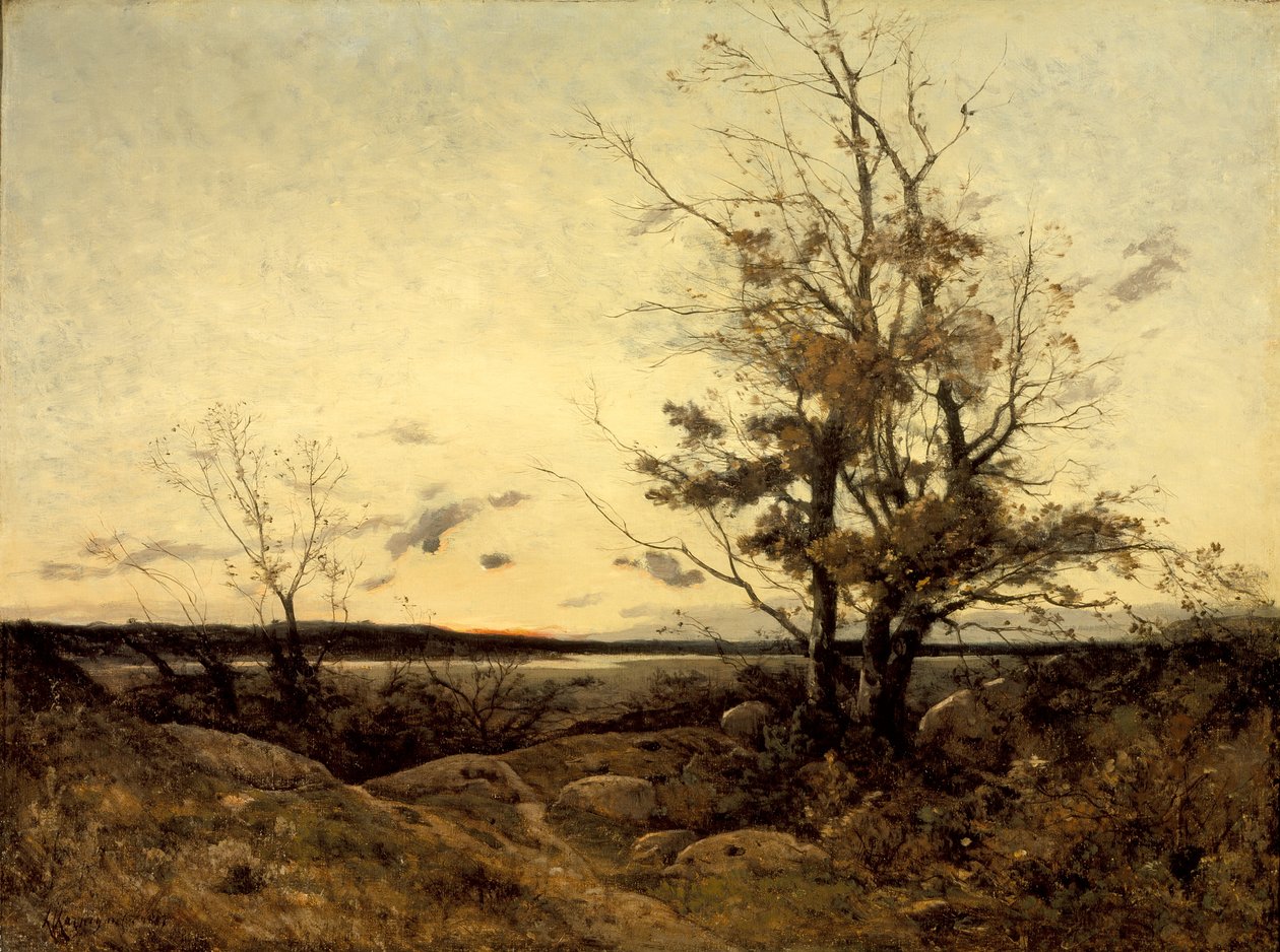 Landschap bij zonsondergang door Henri-Joseph Harpignies
