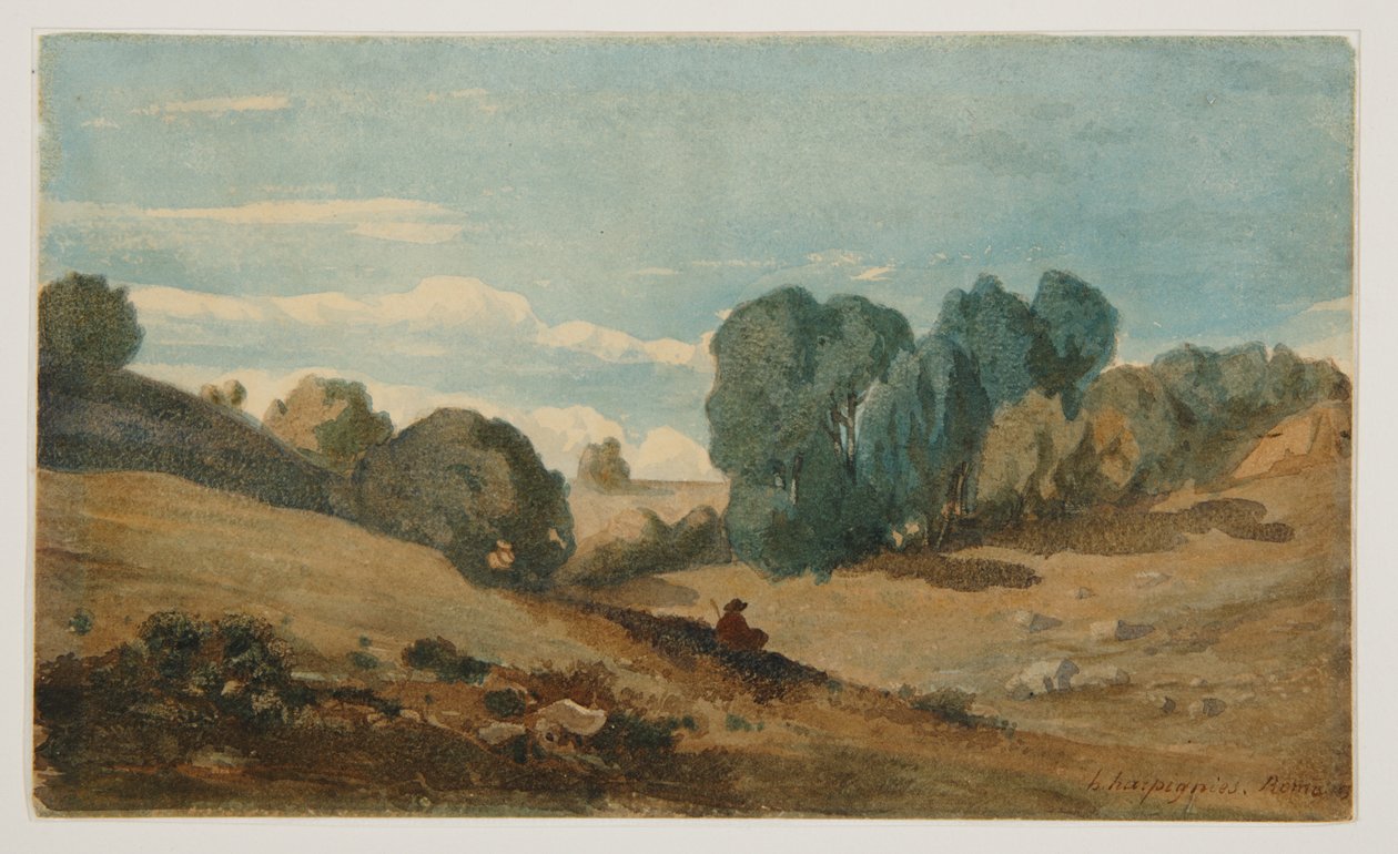 Gezicht bij Rome door Henri-Joseph Harpignies