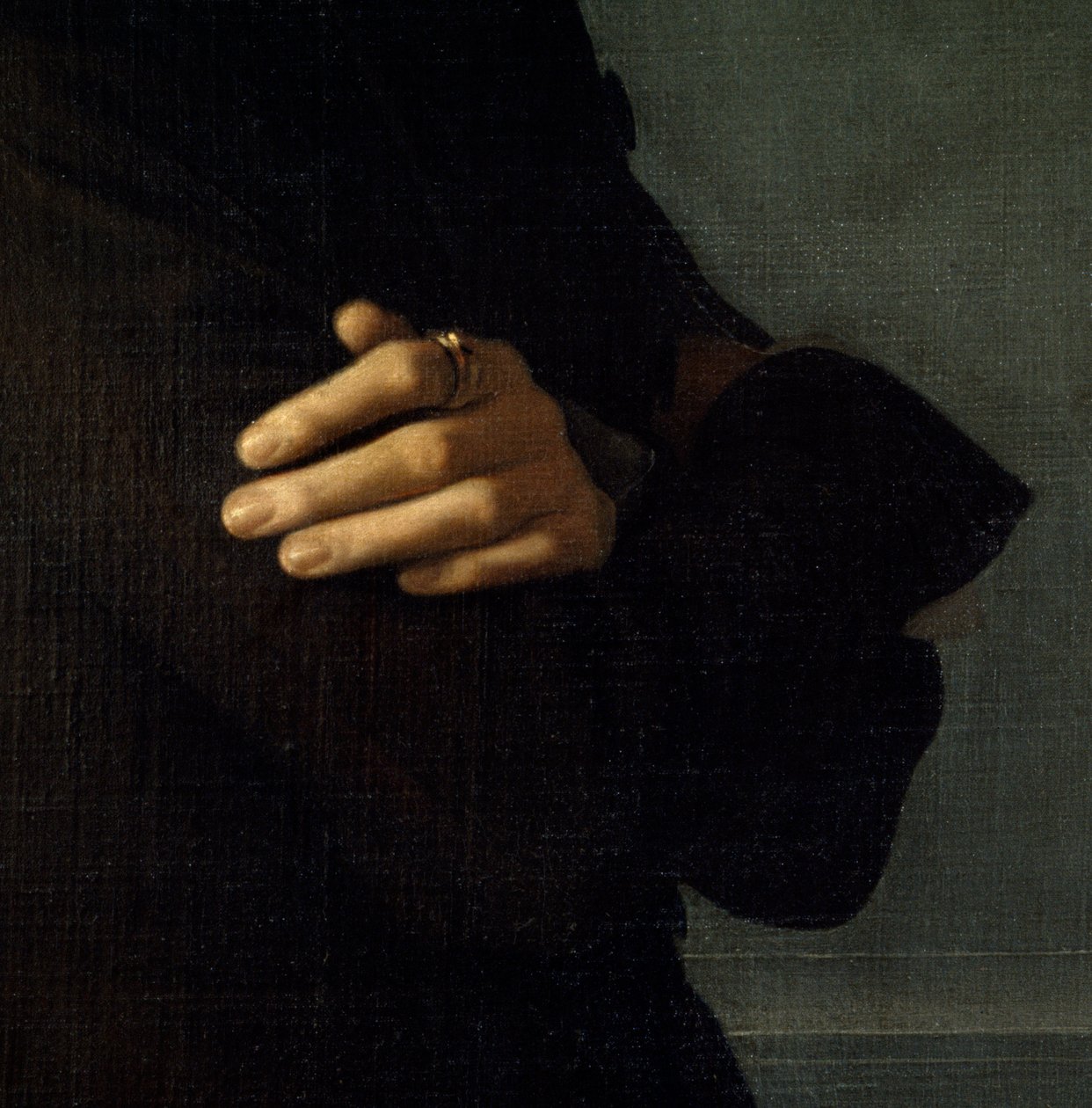 Portret van Franz Liszt, Hongaars componist en pianist (1839). (detail van de handen) door Henri Lehmann