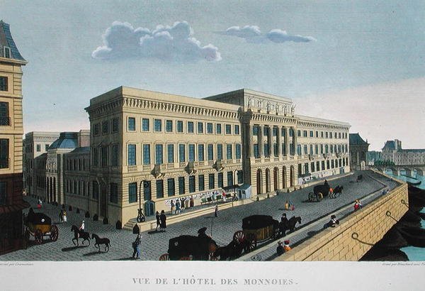 Het Hotel des Monnaies, ca. 1815-20 (kleurgravure) door Henri (after) Courvoisier Voisin