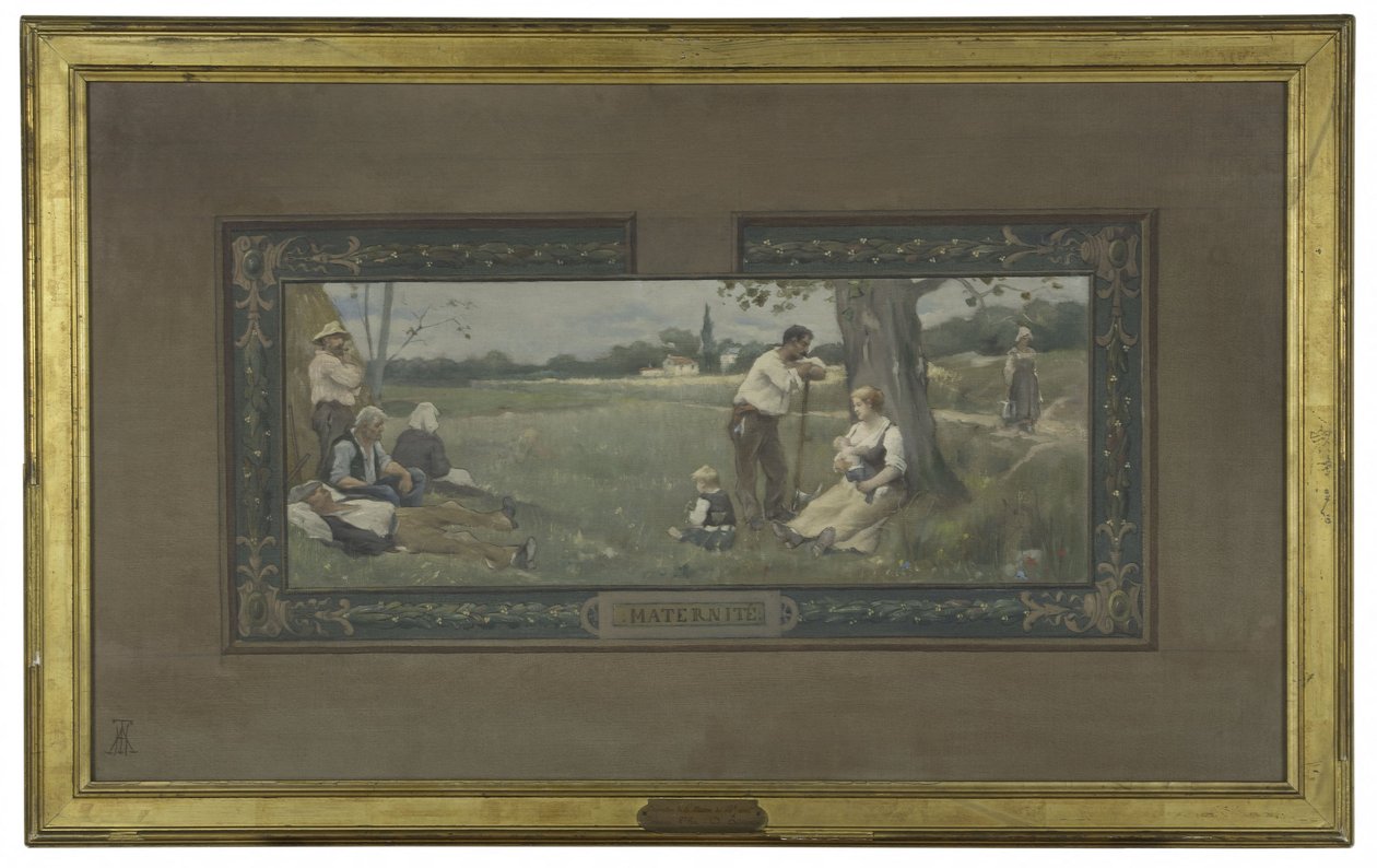Schets voor de trouwzaal van het stadhuis van het 14e arrondissement: Moederschap, in 1889 door Henri Adrien Tanoux