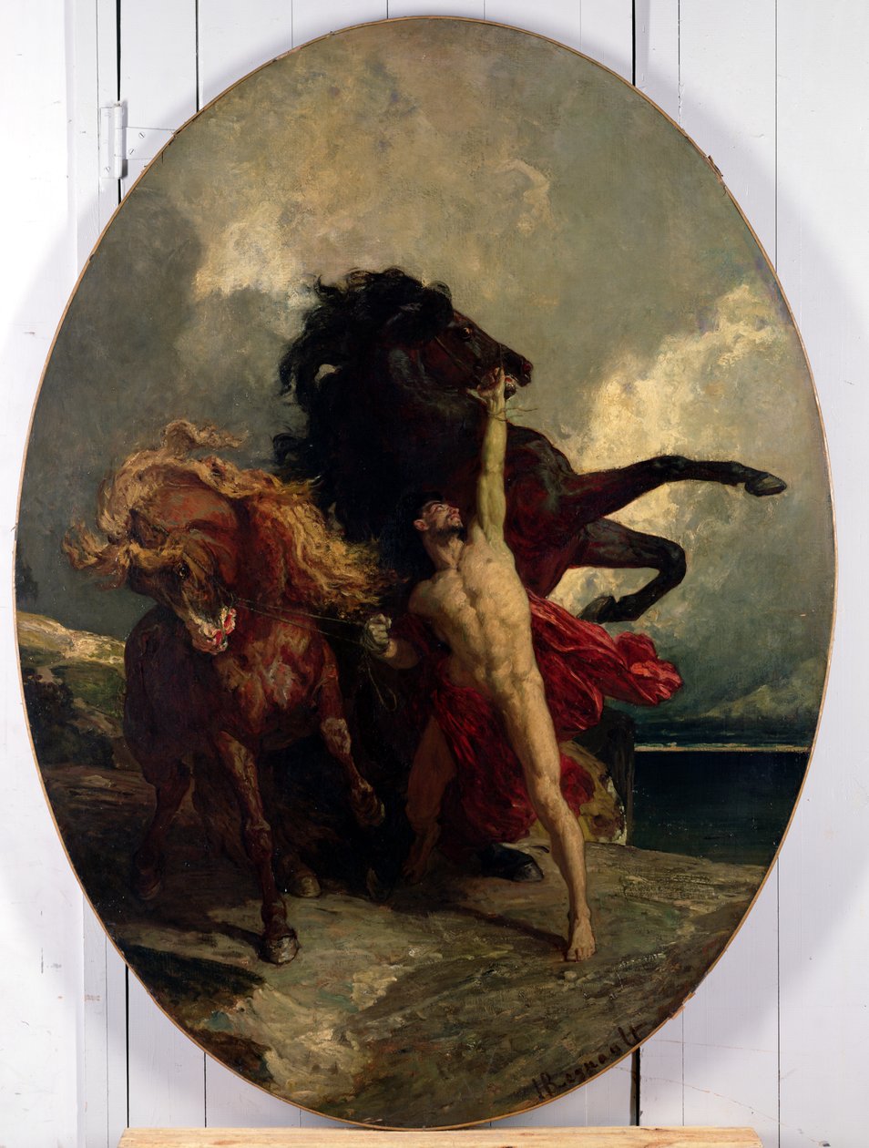 Automedon met de paarden van Achilles door Henri Alexandre Georges Regnault