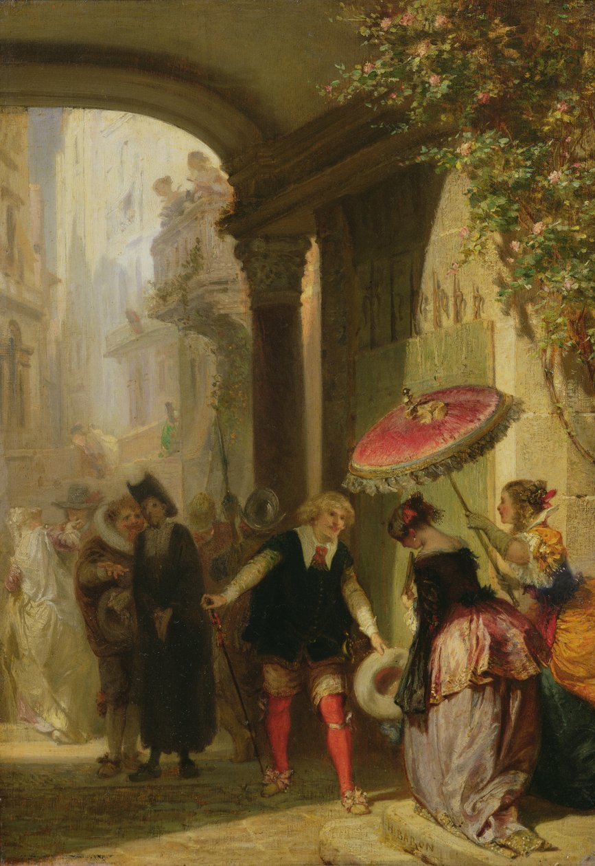 Een straat in Granada door Henri Baron