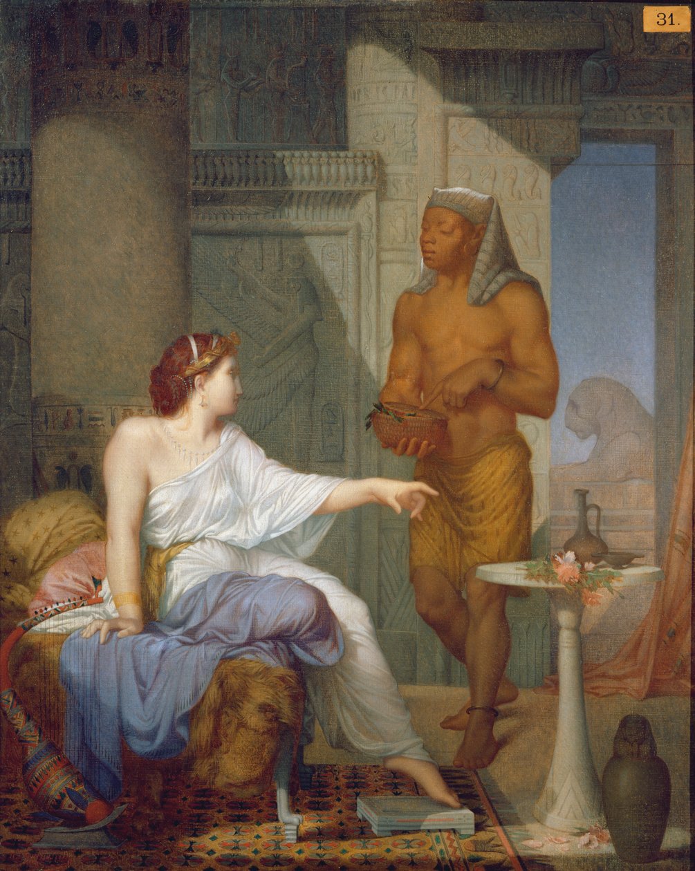 Cleopatra en haar slaaf door Henri Blaise Francois Dejussieu