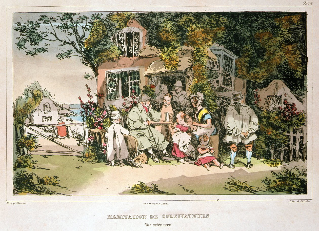 Boerenhuis door Henri Bonaventure Monnier