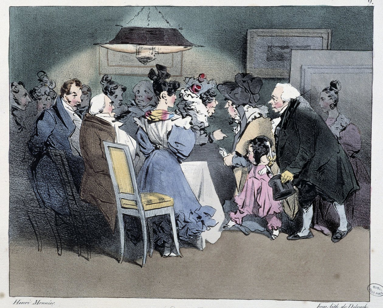 Les visites - in "Esquisses parisiennes" door Henri Monnier, ed. Delpech, Parijs door Henri Bonaventure Monnier