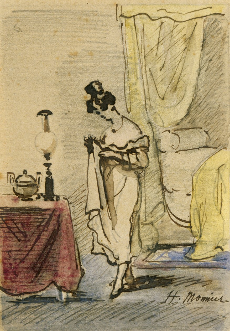 Jonge Dame Thuis door Henri Bonaventure Monnier