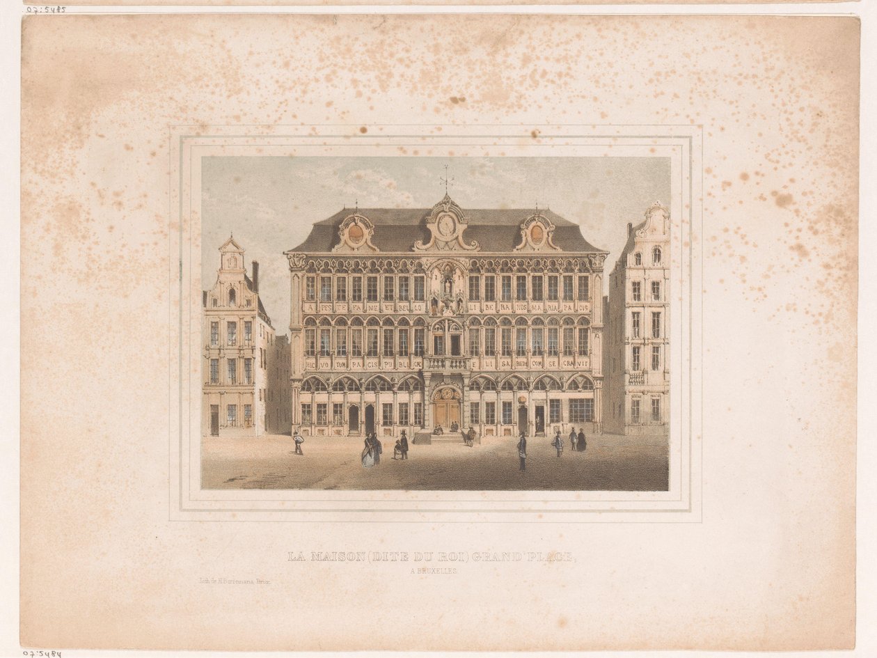 Gezicht op Maison Grand Place te Brussel door Henri Borremans (attributed to)