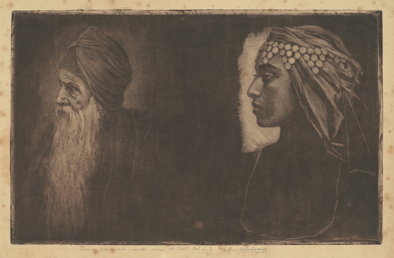 Salomon en Cleopatra door Henri Charles Guérard