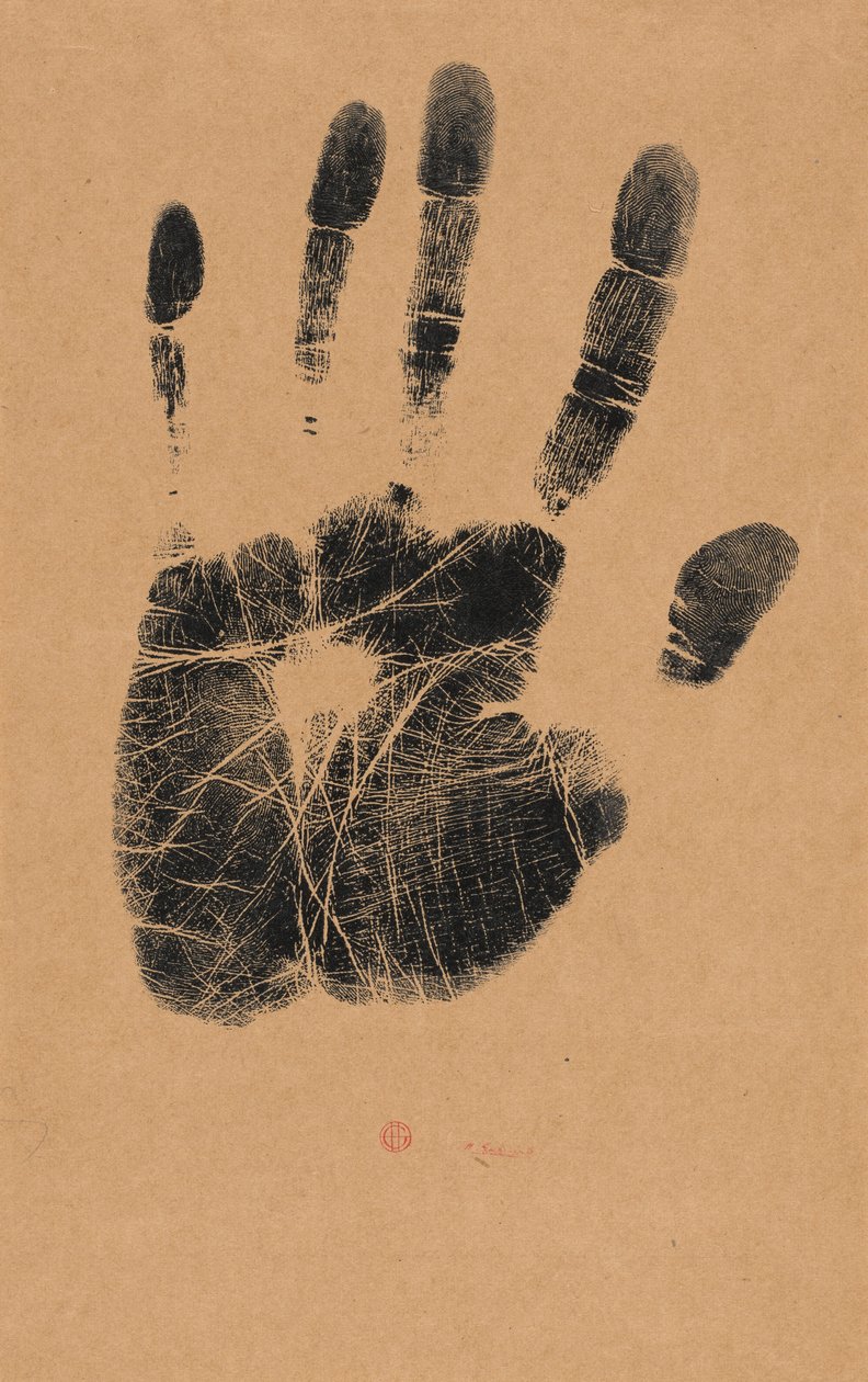 De linkerhand van de kunstenaar door Henri Charles Guérard