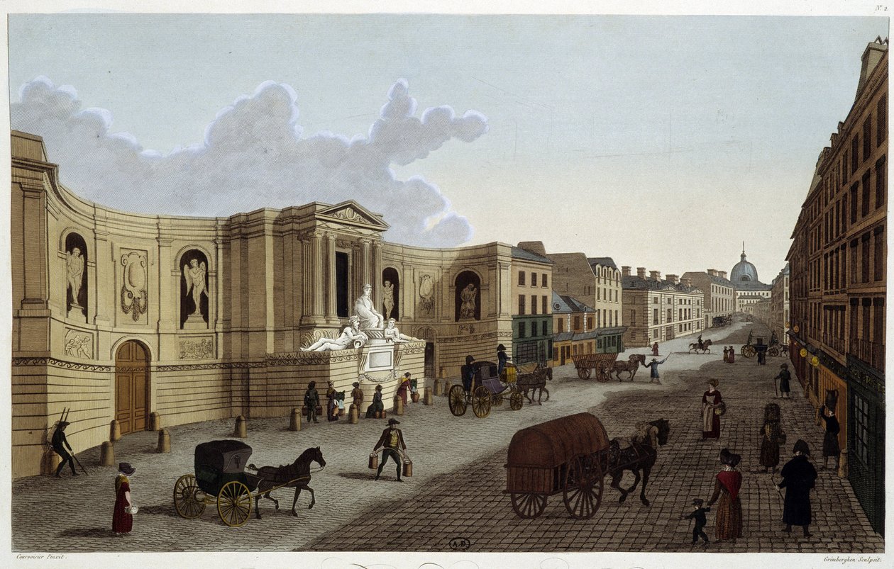 Fontein van de rue de Grenelle, circa 1820 in "Vues de Paris" door Courvoisier 1827 door Henri Courvoisier Voisin