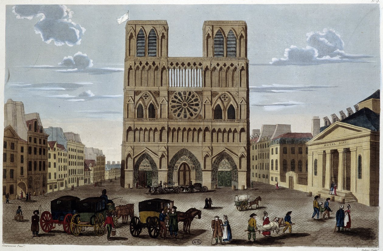 Het voorplein van Notre Dame - in 