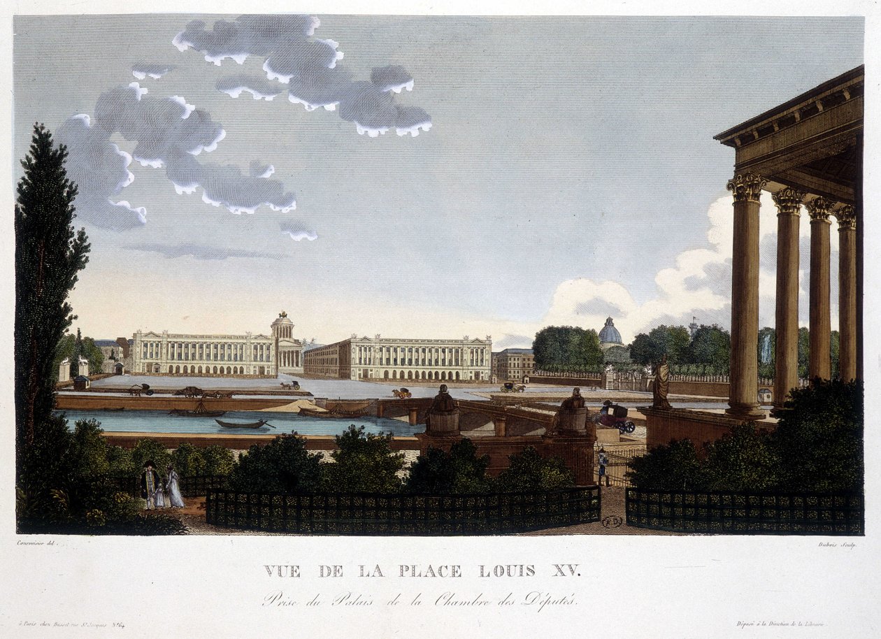 Zicht op Place Louis XV - Parijs door Courvoisier door Henri Courvoisier Voisin