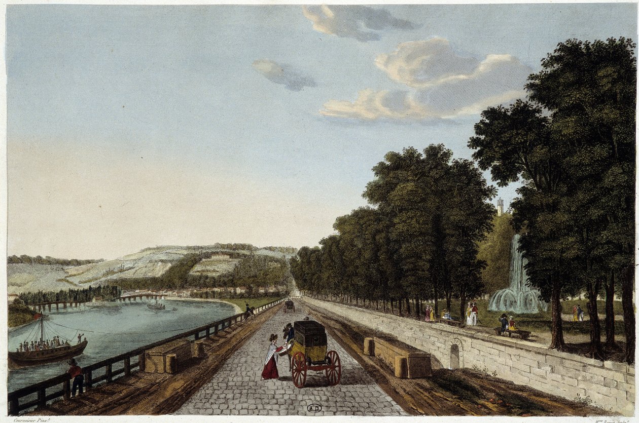 Uitzicht op het terras van Parc St Cloud - in “Vues de Paris” door Courvoisier door Henri Courvoisier Voisin