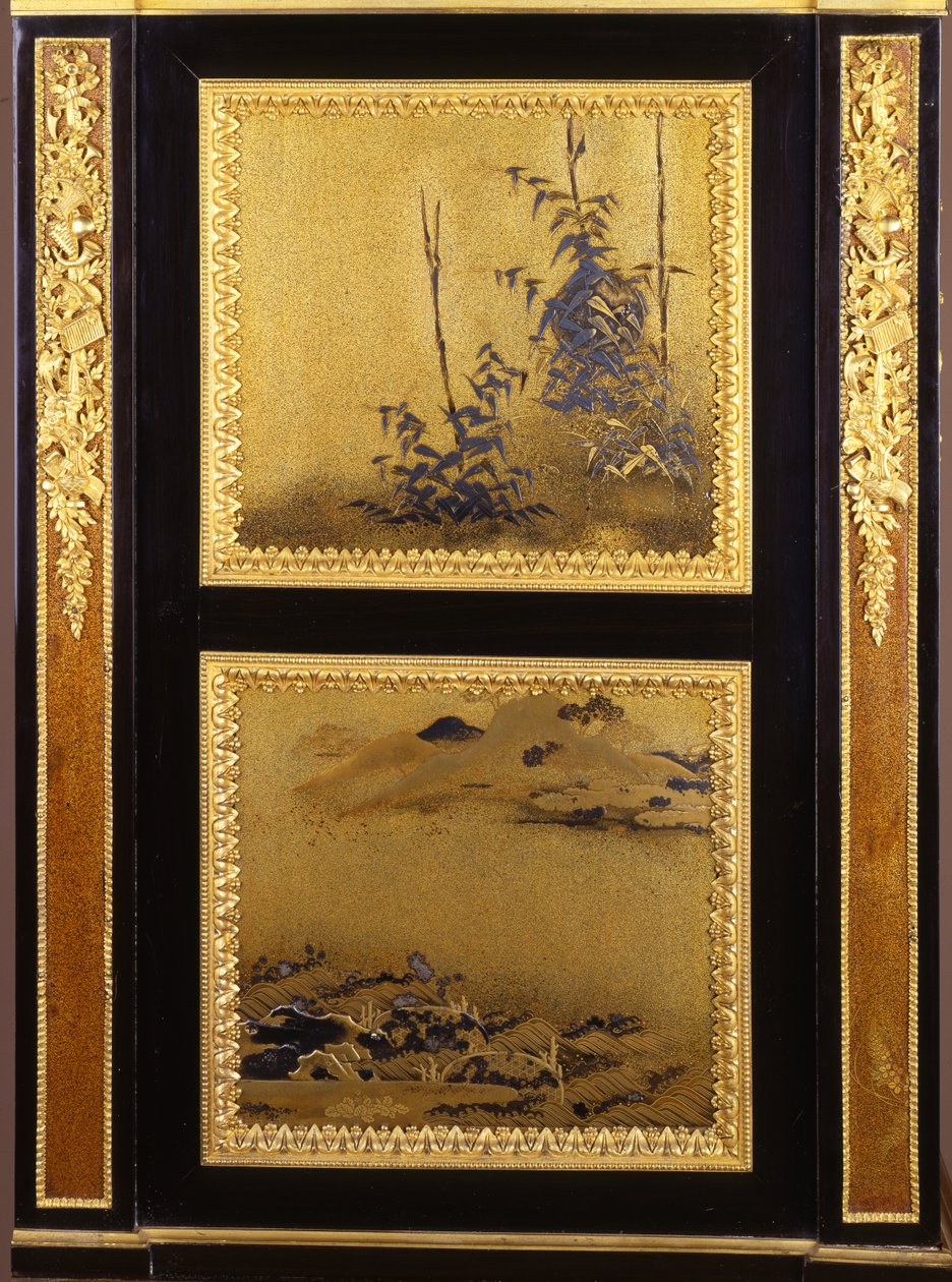 Een secretaire met verguld beslag in Louis XVI-stijl (detail) door Henri Dasson