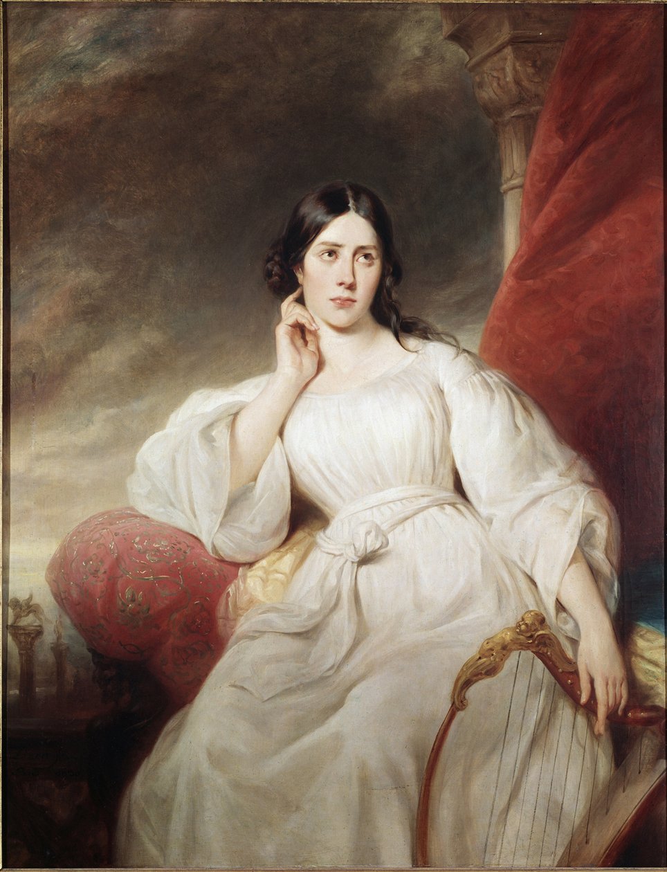 Portret van Maria Garcia genaamd de Malibran, in de rol van Desdemona (olie op doek) door Henri Decaisne