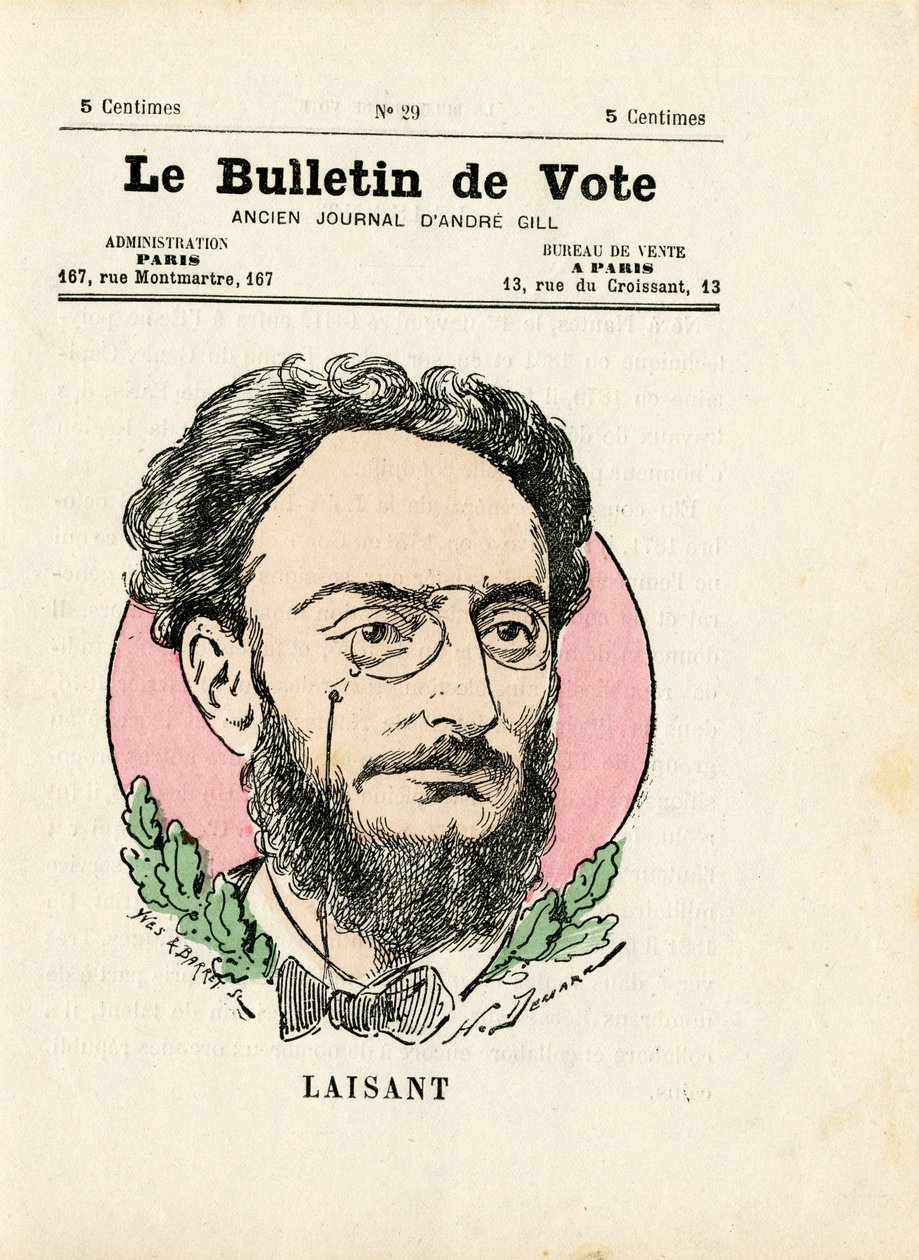 Ballot 2e serie, Satirisch in kleuren: Leaving Ange - Illustratie door Henri Demare (1846-1888) door Henri Demare