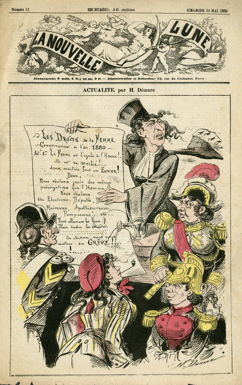 Illustratie door Henri Demare (1846-1888) voor de Omslag van La Nouvelle Lune door Henri Demare