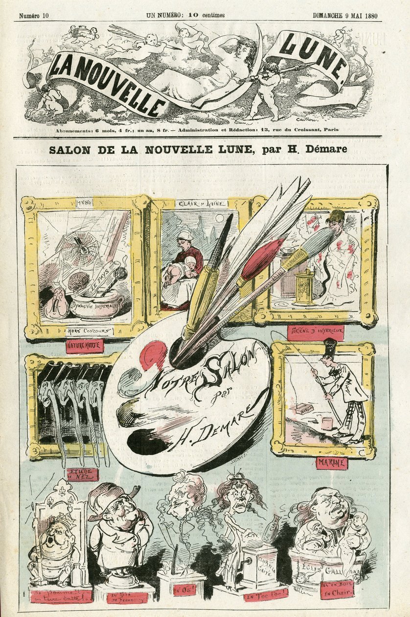 Illustratie van Henri Demare voor de omslag van La Nouvelle Lune door Henri Demare
