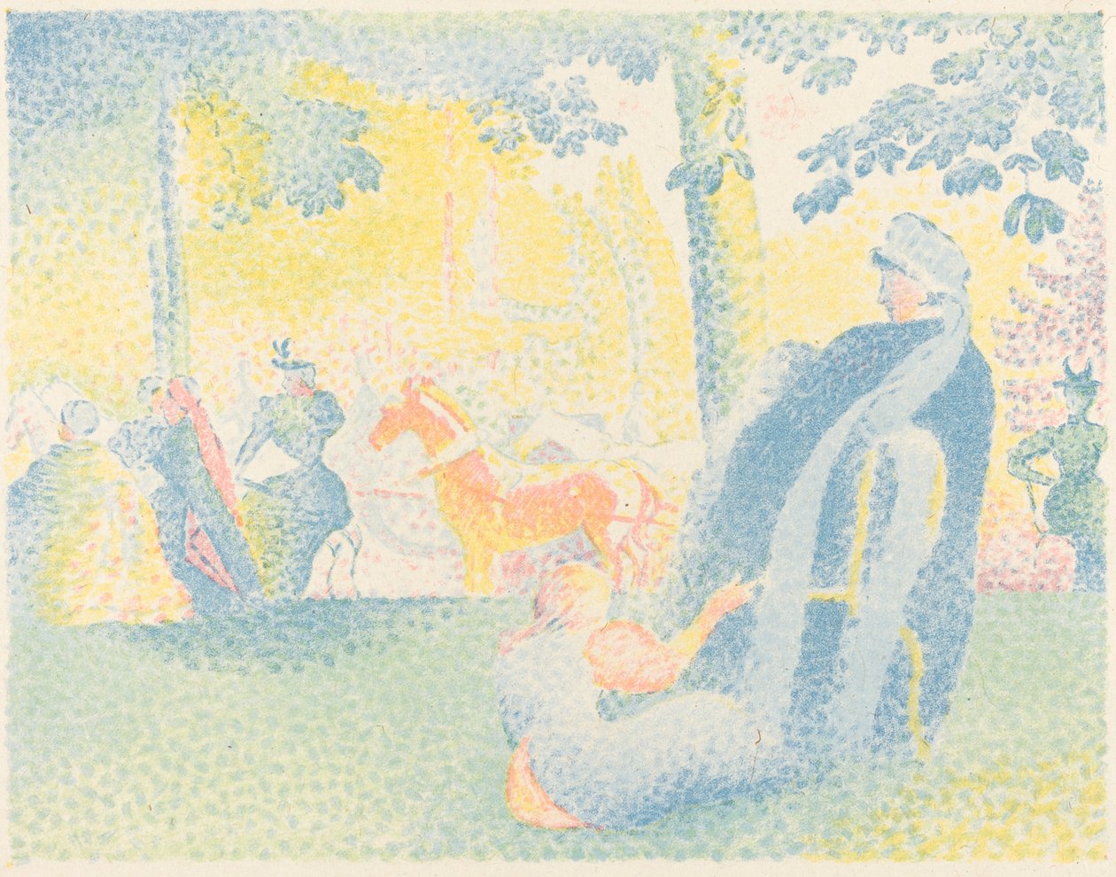 In het park door Henri-Edmond Cross