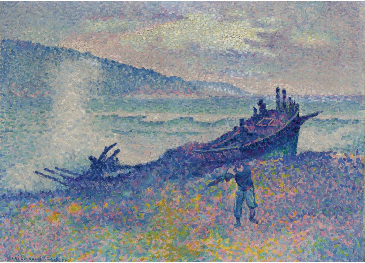 Schipbreuk, 1899 door Henri Edmond Cross