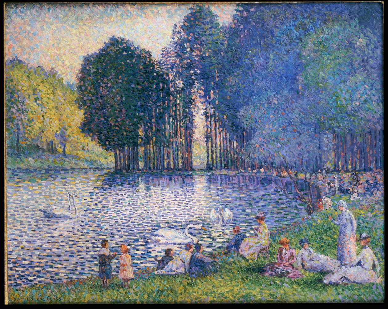 Het meer in het Bois de Boulogne, ca. 1899 door Henri Edmond Cross