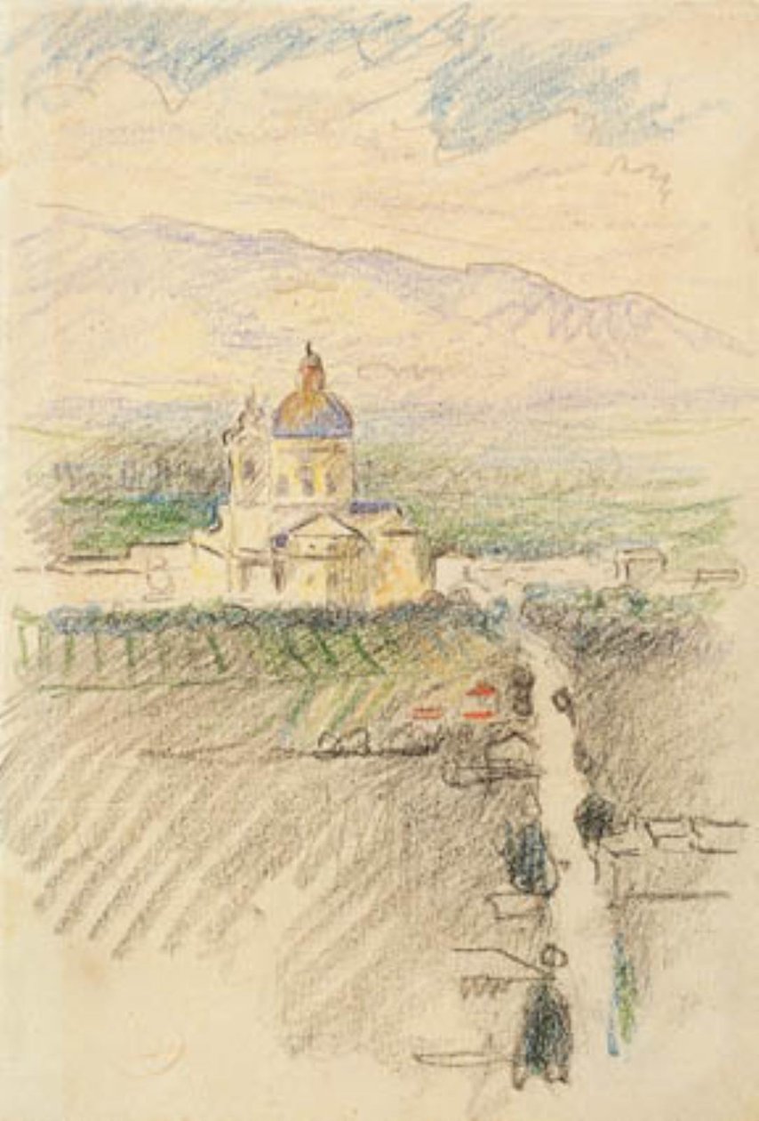 Uitzicht over Santa Maria degli Angeli nabij Assisi door Henri Edmond Cross