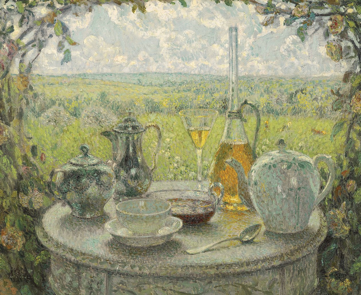 Postimpressionisme: Tafel, Lente door Henri Eugene Augustin Le Sidaner