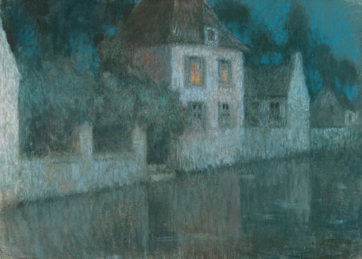 Het Kanaal naar Nemours door Henri Eugene Augustin Le Sidaner