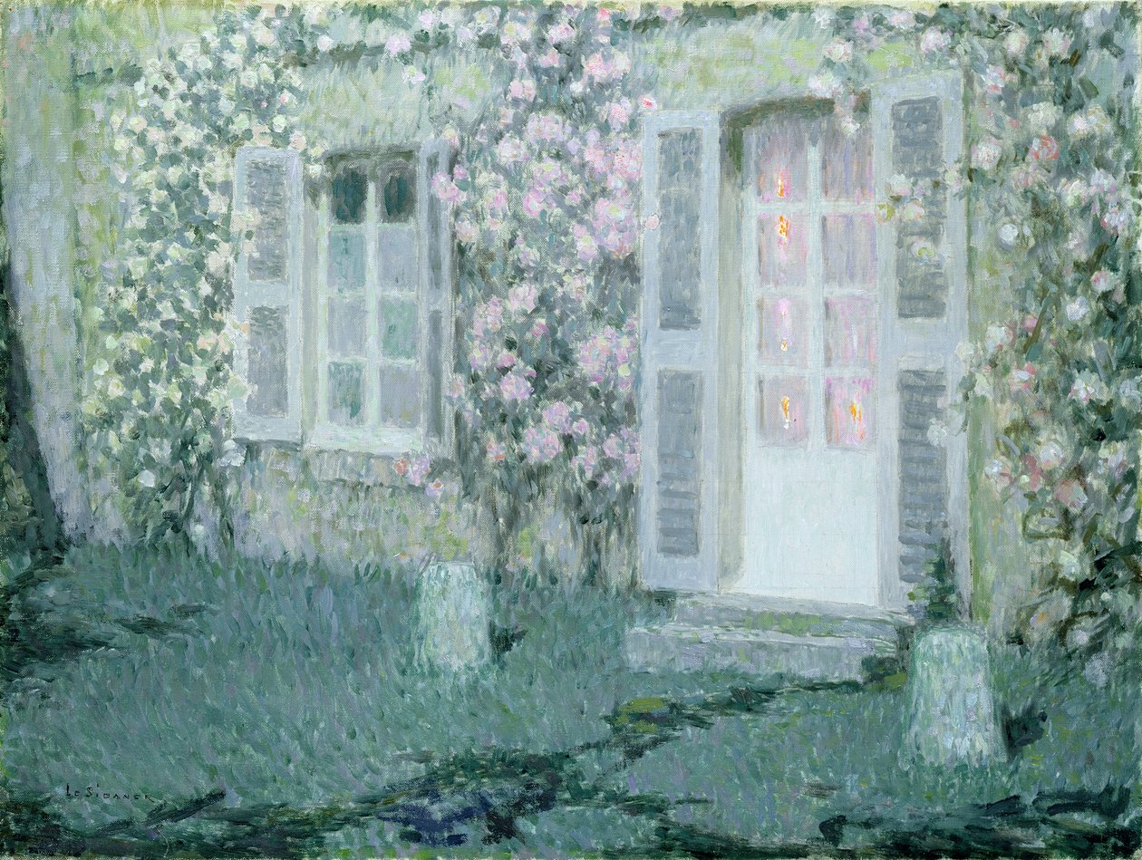 Het Huis met Rozen, 1936 door Henri Eugene Augustin Le Sidaner