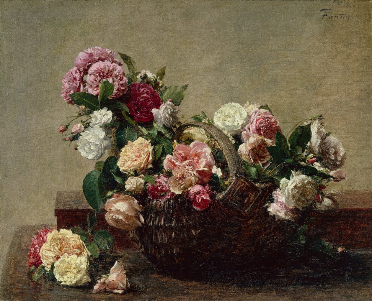 Mand met rozen door Ignace Henri Jean Fantin Latour